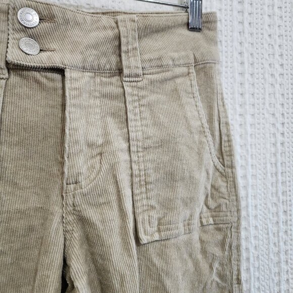 Forever 21 Y2K Style Flare Corduroy Tan Mid-Rise Trouser Pants Size Small - Picture 10 of 16